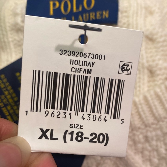 NWT Polo Ralph Lauren Boy’s Aran-Knit Wool-Blend Sweater Size XL - Picture 7 of 8